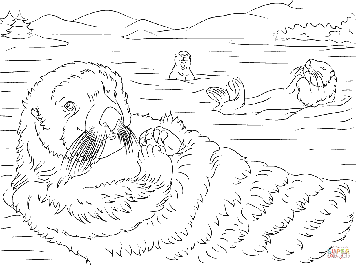 The Otter coloring #6, Download drawings