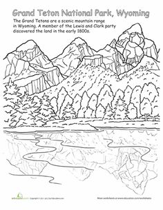The Teton Range coloring #4, Download drawings