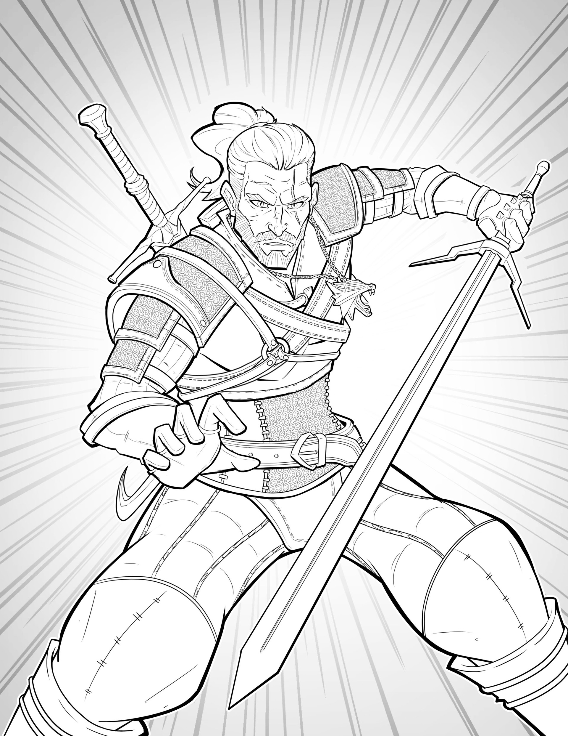 Download The Witcher coloring for free - Designlooter 2020 👨‍🎨