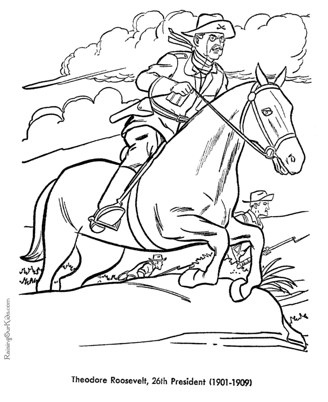 Theodore Roosevelt coloring #20, Download drawings
