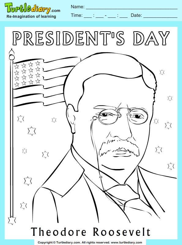 Theodore Roosevelt coloring #16, Download drawings