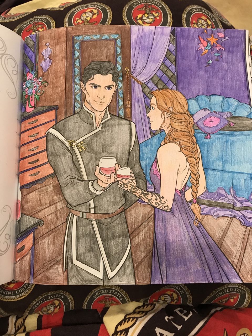 Feyre and Rhysand in the "A Court Of Thorns And Roses" Coloring B...