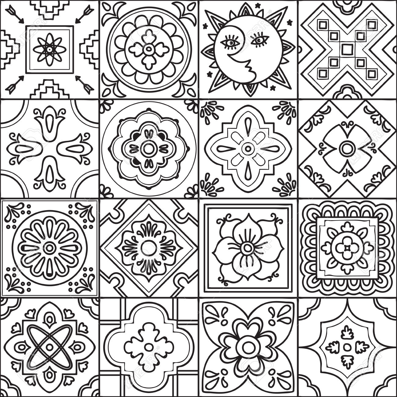 Tiles coloring #7, Download drawings