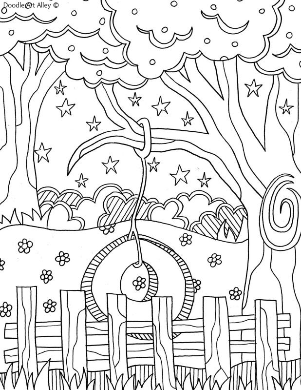 Tire Swing coloring #8, Download drawings