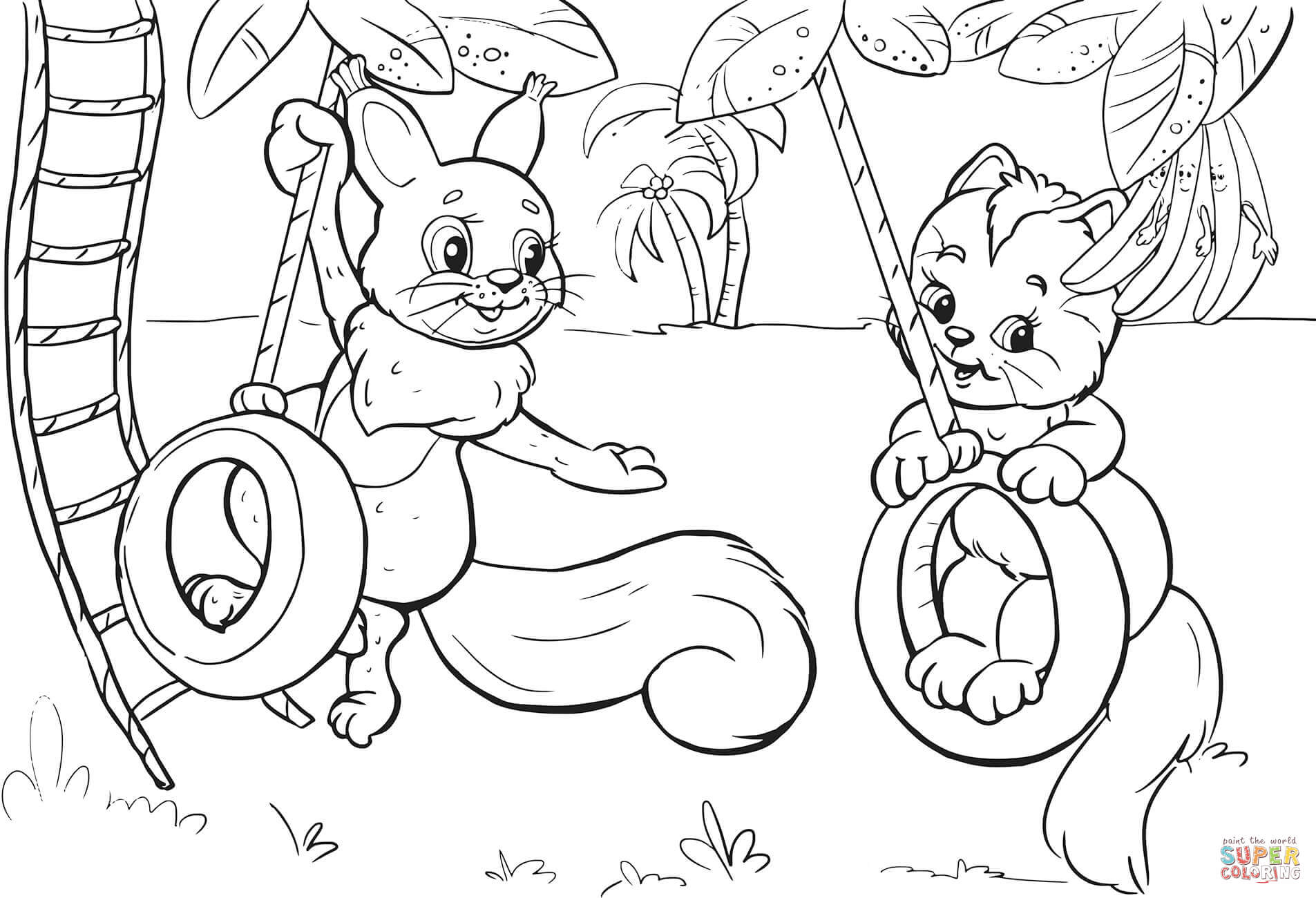 Tire Swing coloring #17, Download drawings