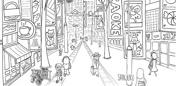 Tokyo coloring #9, Download drawings