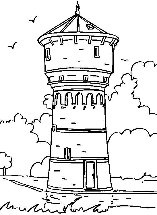 Tower coloring #4, Download drawings