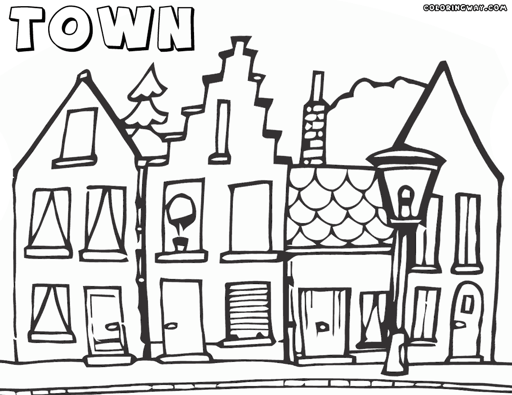 Town coloring #19, Download drawings