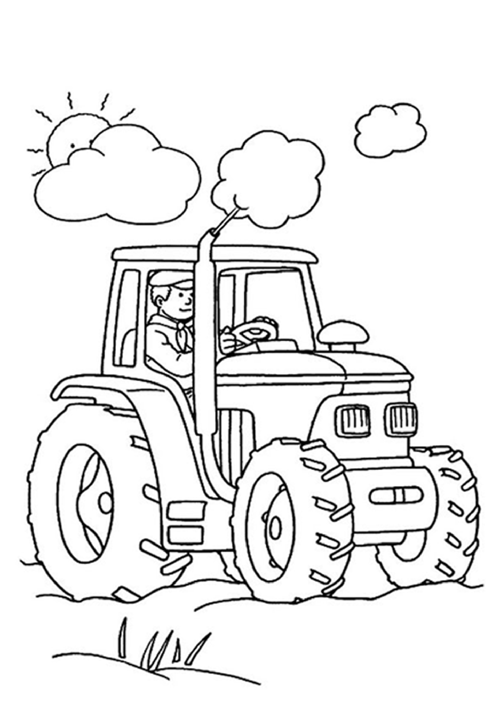 Tractor coloring #12, Download drawings