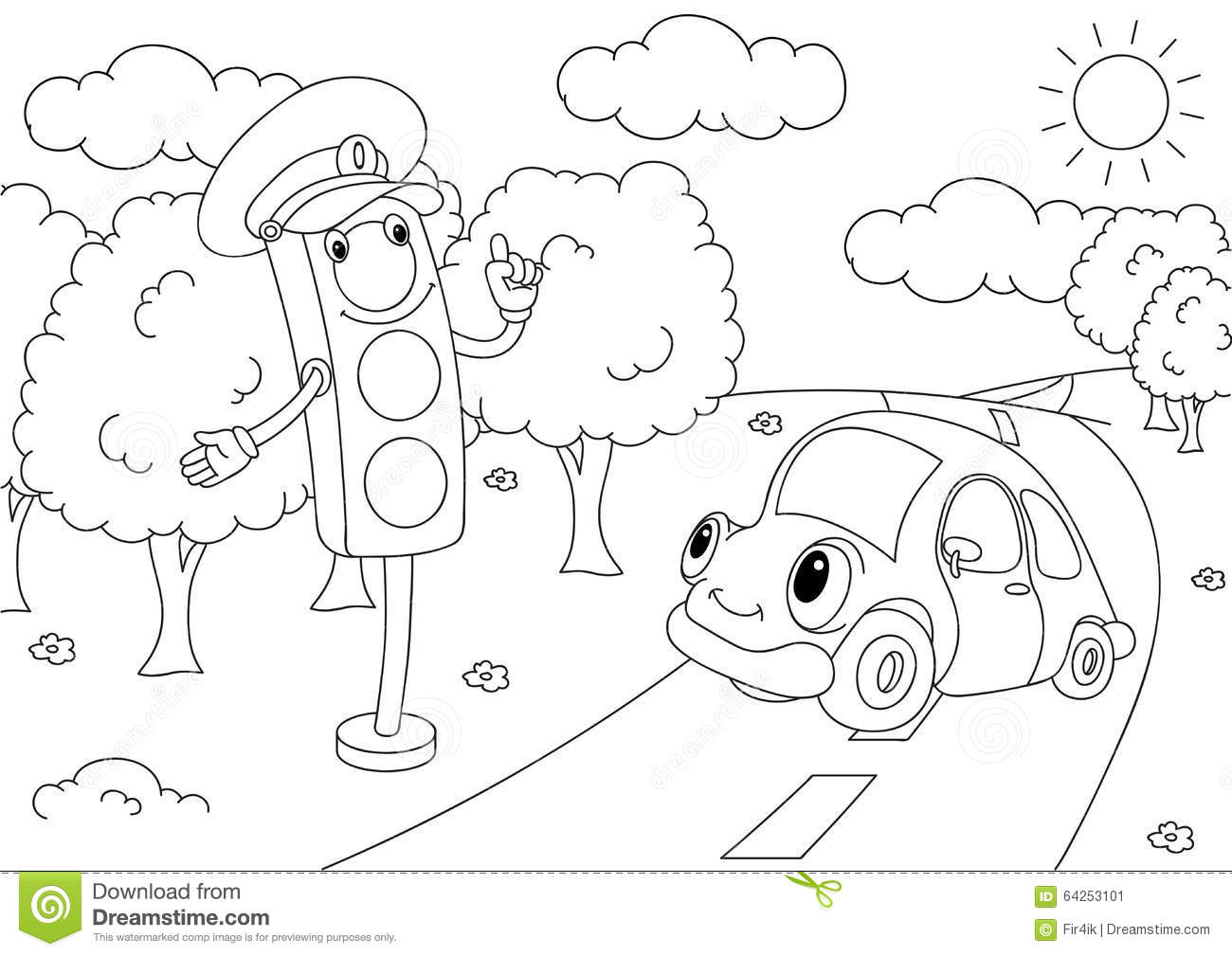 Traffic coloring #18, Download drawings