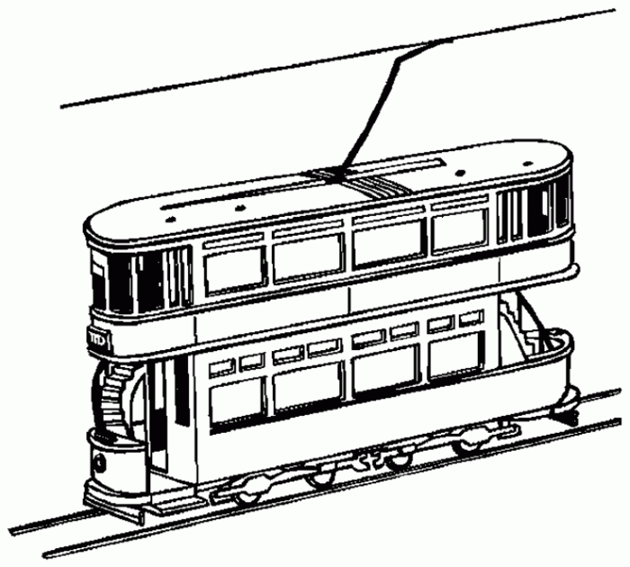Tram coloring #16, Download drawings