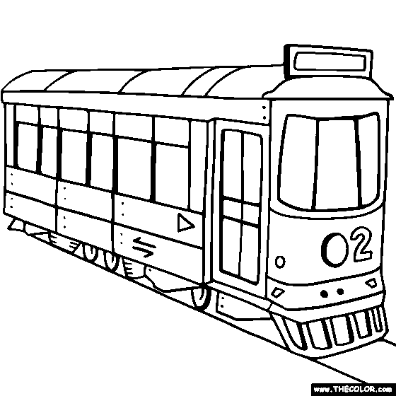 Tram coloring #15, Download drawings