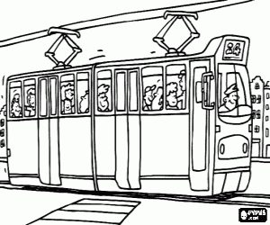 Tram coloring #5, Download drawings