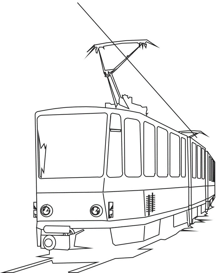 Tram coloring #20, Download drawings