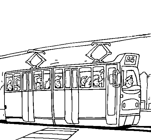Tram coloring #13, Download drawings