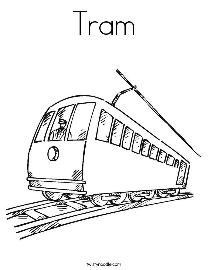 Tram coloring #18, Download drawings