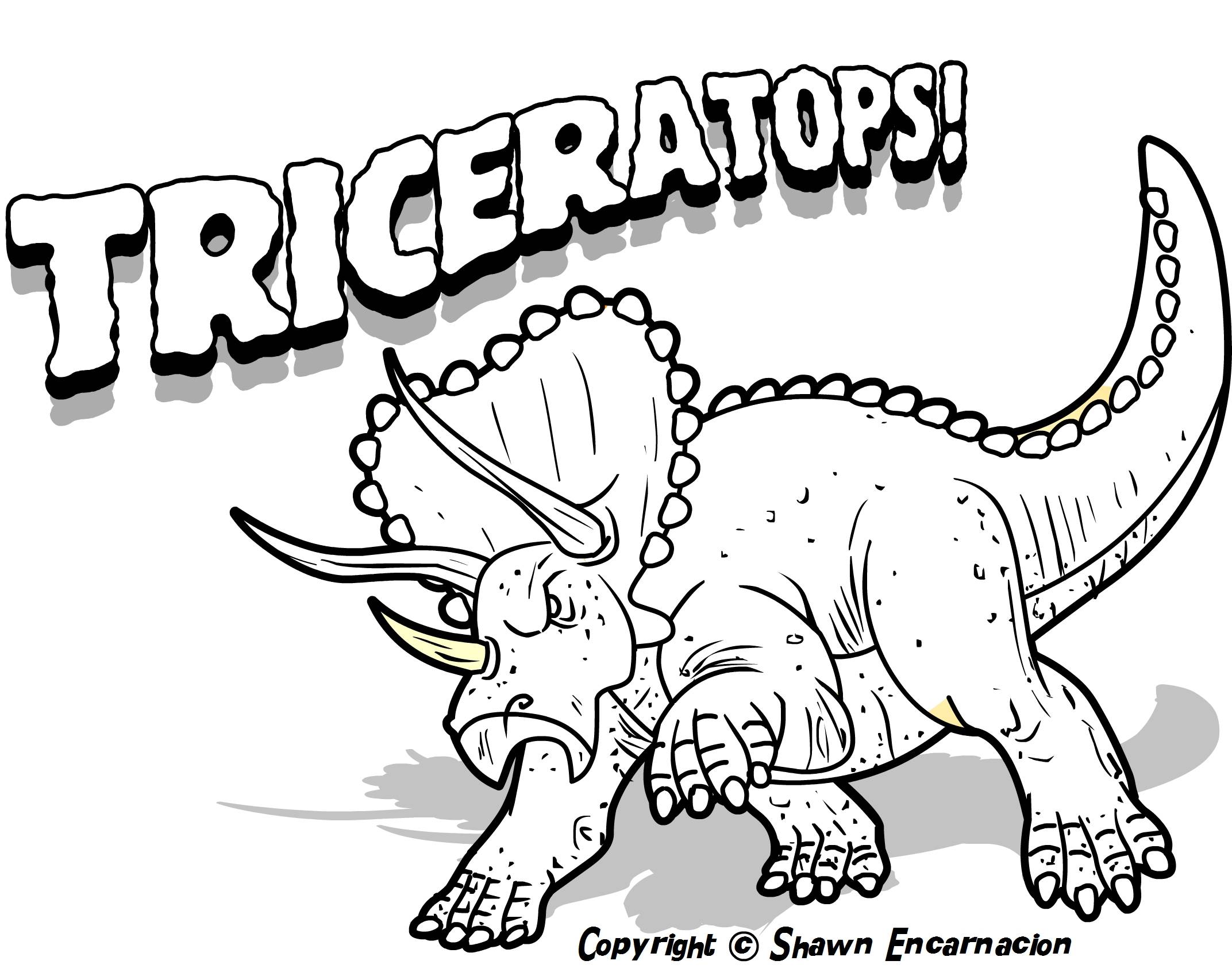 Triceratops coloring #1, Download drawings