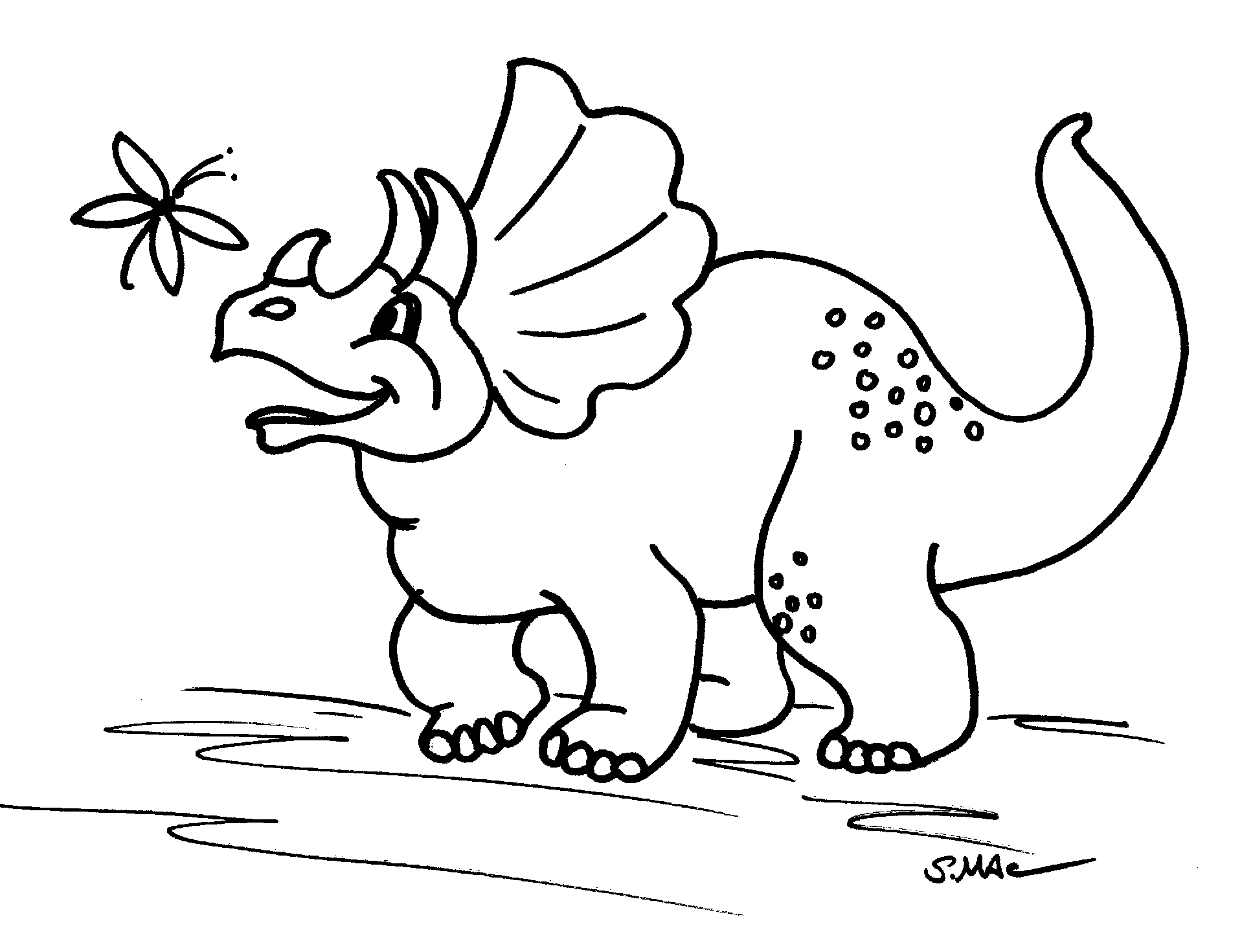 Triceratops coloring #7, Download drawings