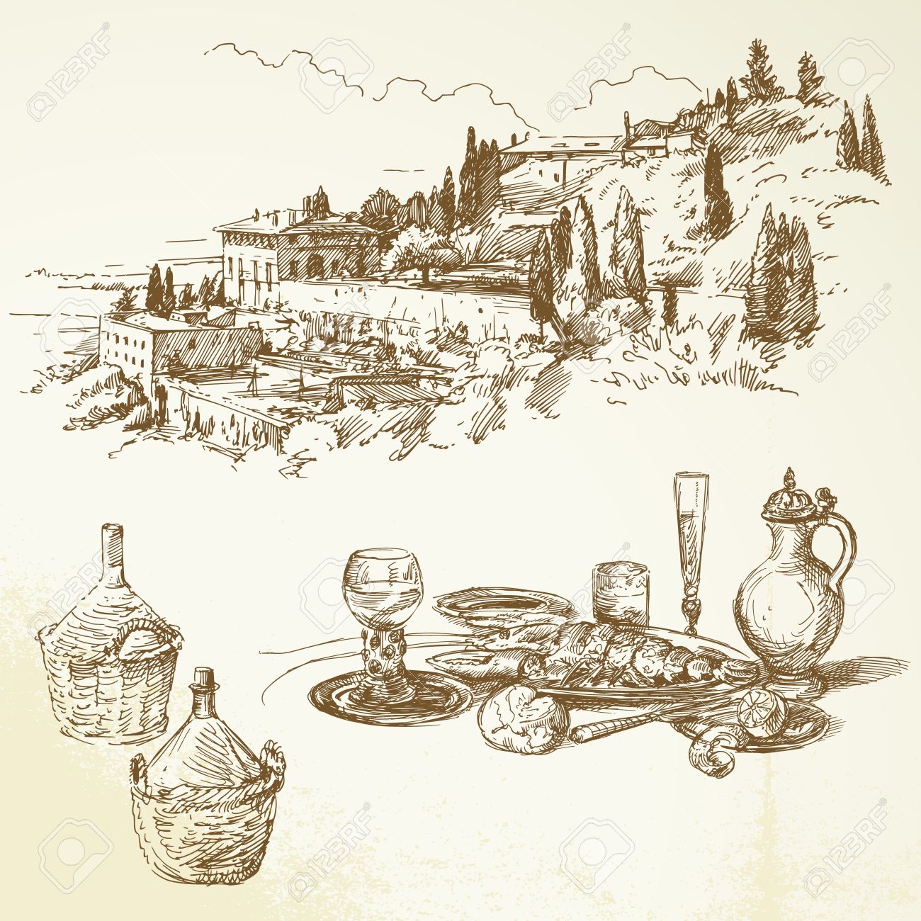 Tuscany clipart #1, Download drawings