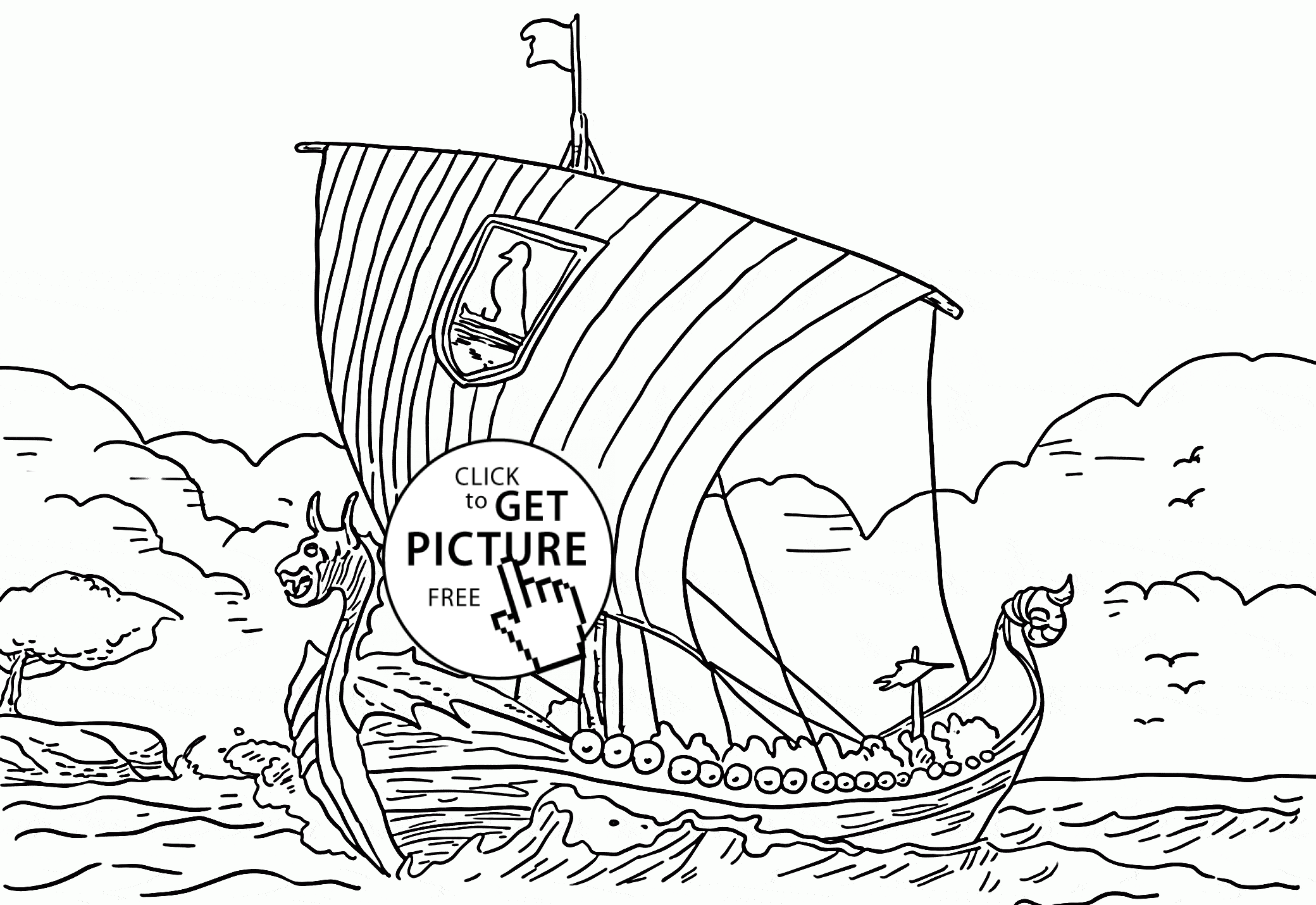 Viking Ship coloring #4, Download drawings
