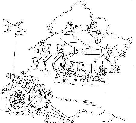 Village coloring #13, Download drawings