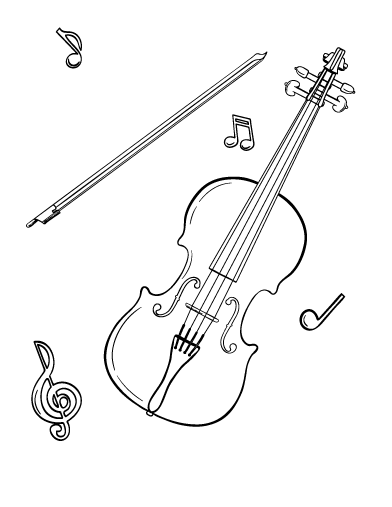 Violin coloring #1, Download drawings