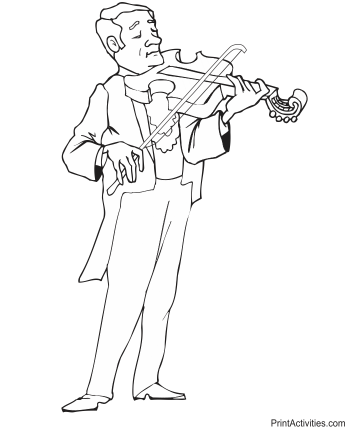 Violinist coloring #20, Download drawings
