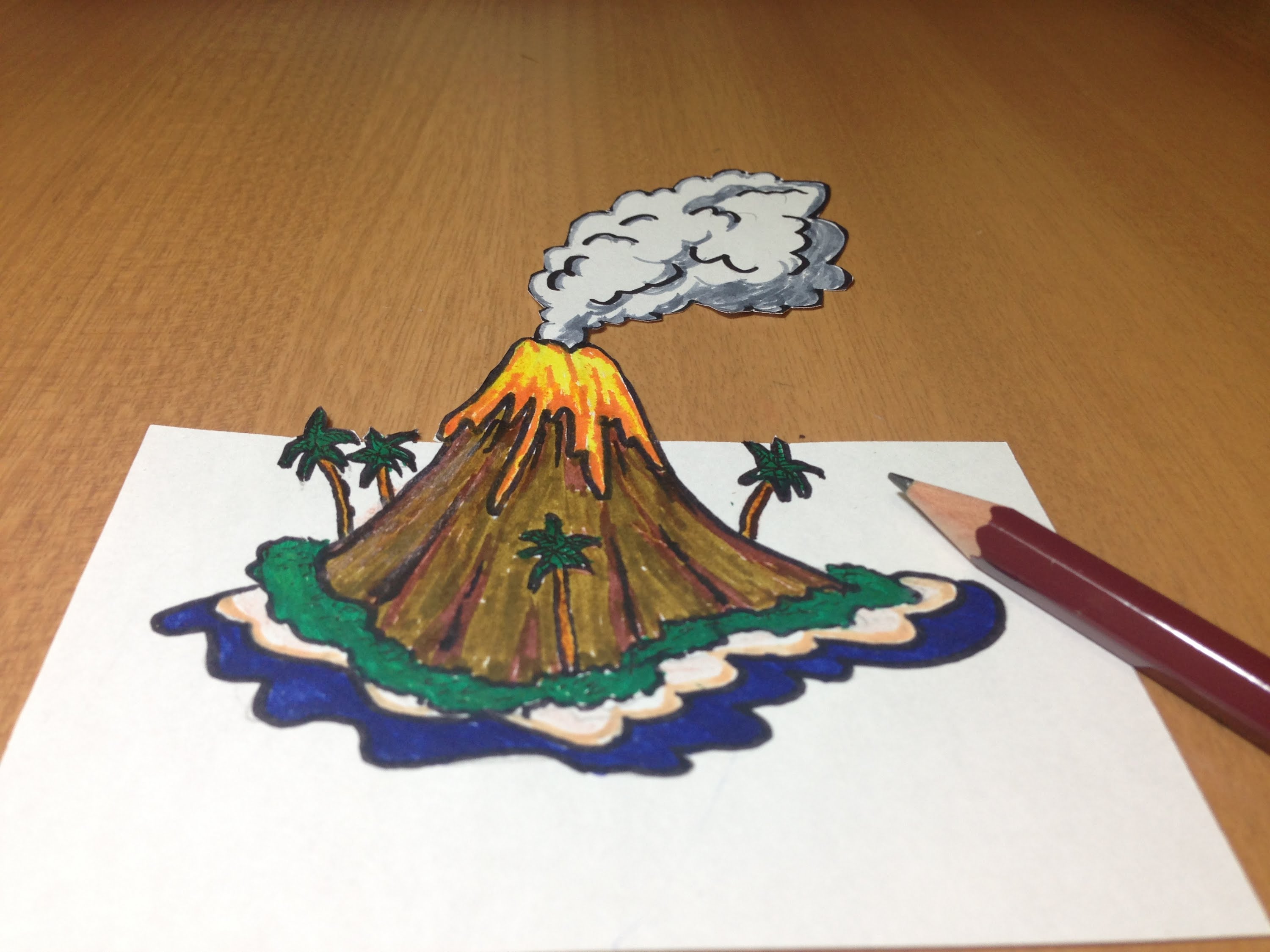 Volcanic Island coloring #8, Download drawings