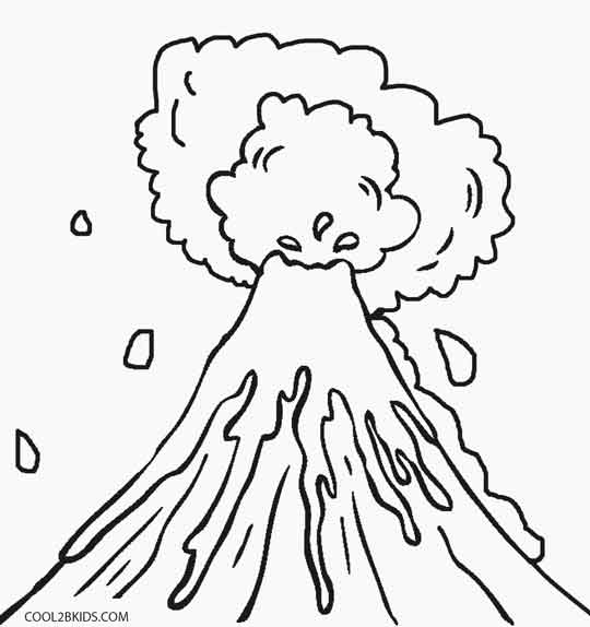 Volcano coloring #8, Download drawings
