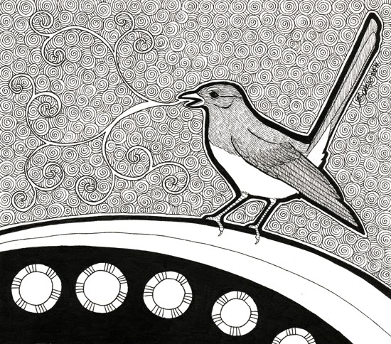 Wagtail coloring #14, Download drawings