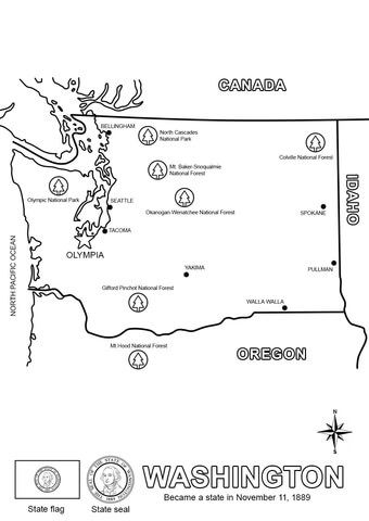 Washington State coloring #15, Download drawings