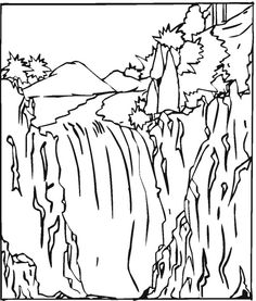Waterfall coloring #12, Download drawings