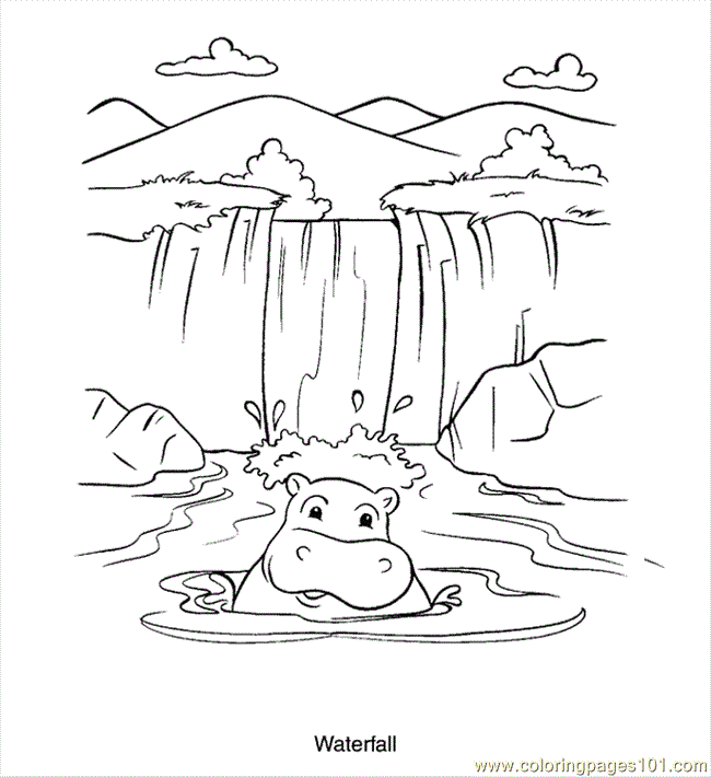 Waterfall coloring #18, Download drawings