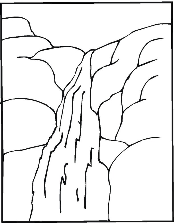 Waterfall coloring #1, Download drawings