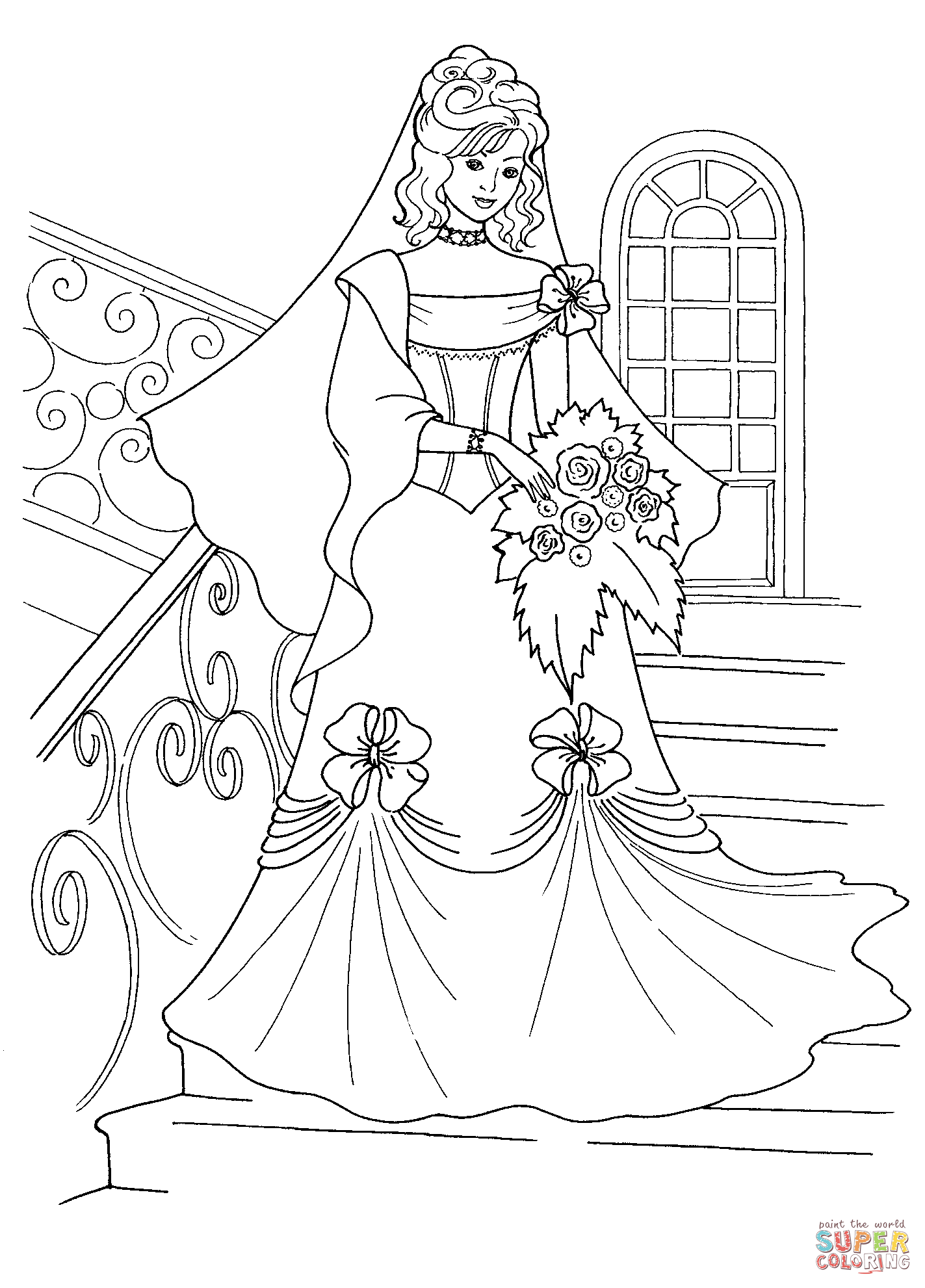 Wedding Dress coloring #10, Download drawings