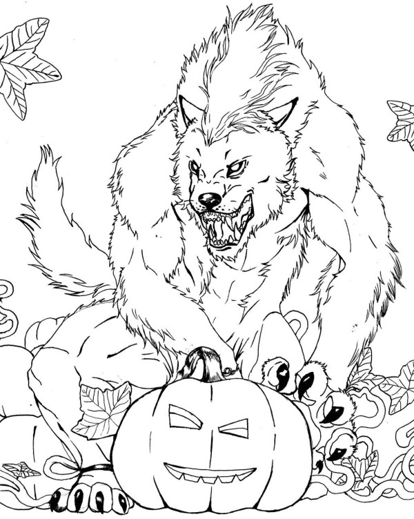 Werewolf coloring #18, Download drawings