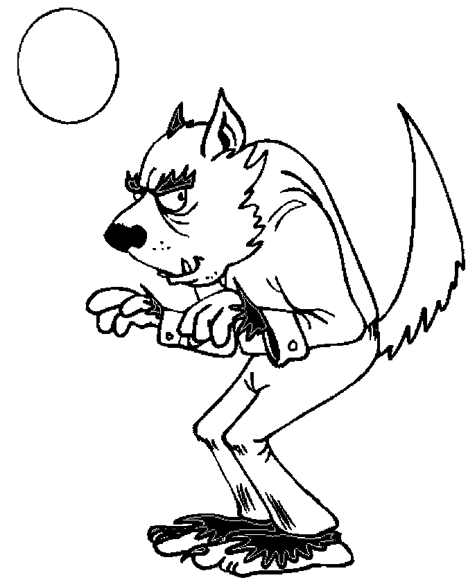 Werewolf coloring #12, Download drawings