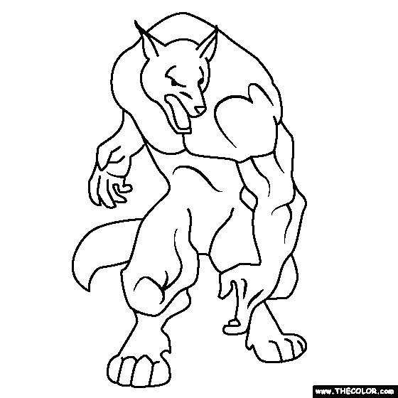 Werewolf coloring #5, Download drawings