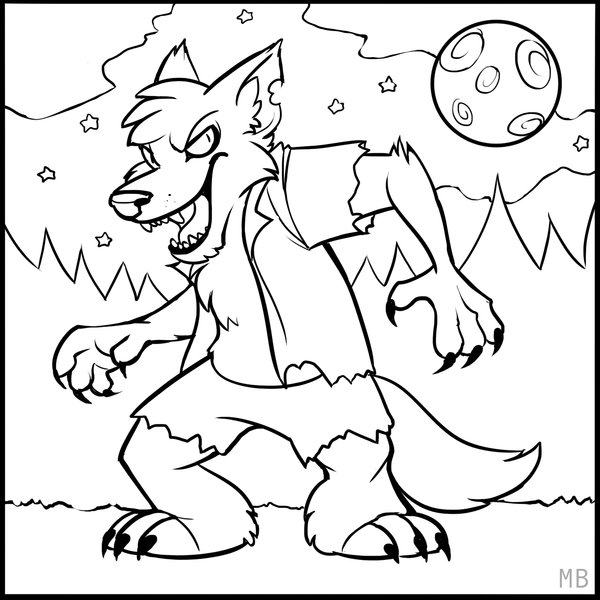 Werewolf coloring #9, Download drawings