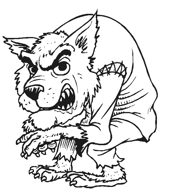 Werewolf coloring #13, Download drawings
