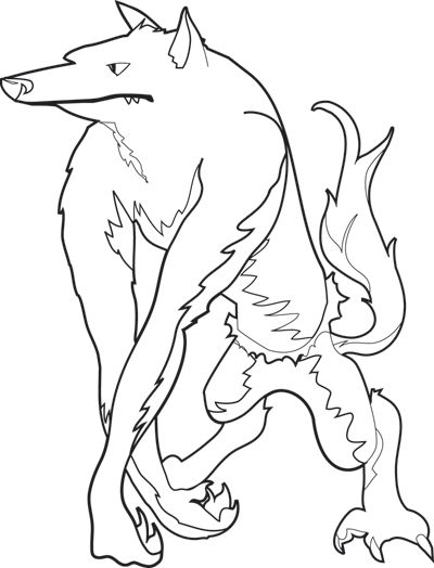 Werewolf coloring #6, Download drawings