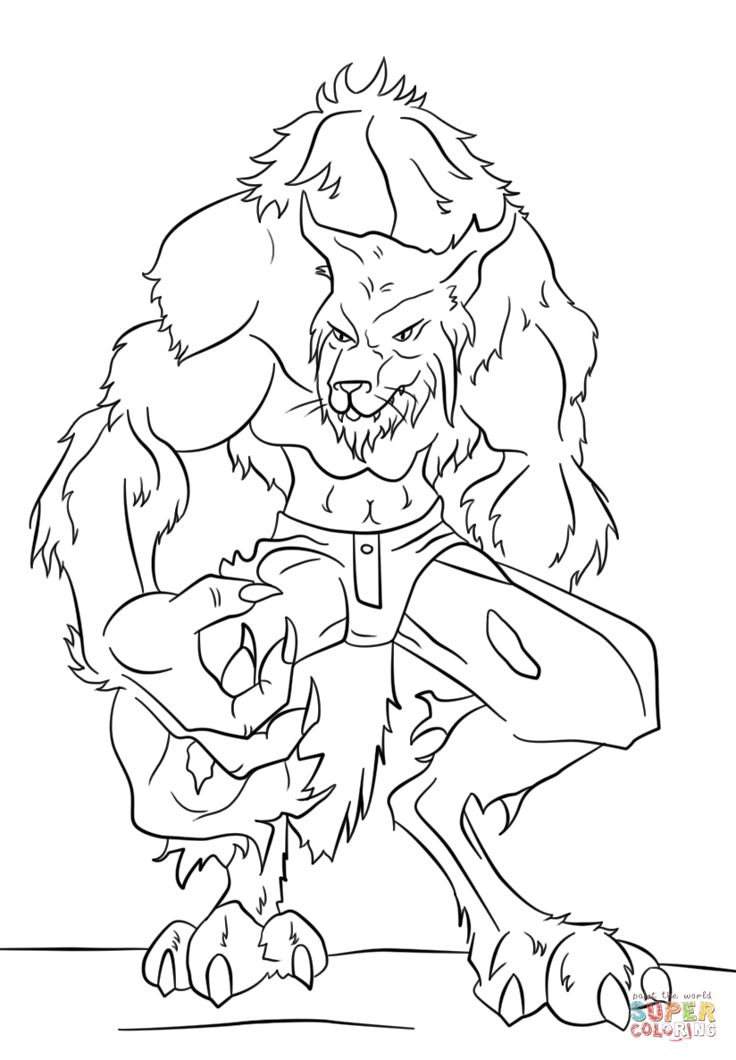 Werewolf coloring #2, Download drawings