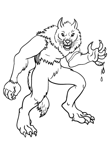 Werewolf coloring #17, Download drawings