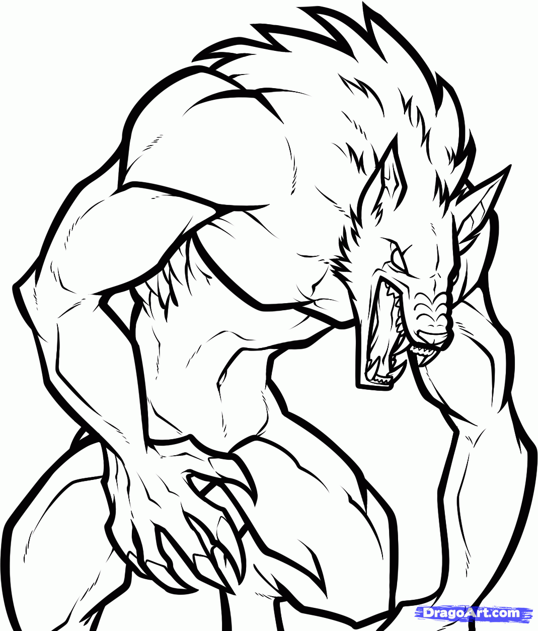 Werewolf coloring #20, Download drawings