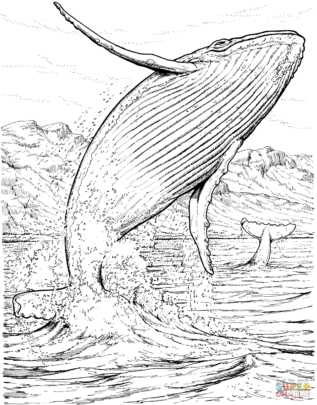 Whale coloring #7, Download drawings