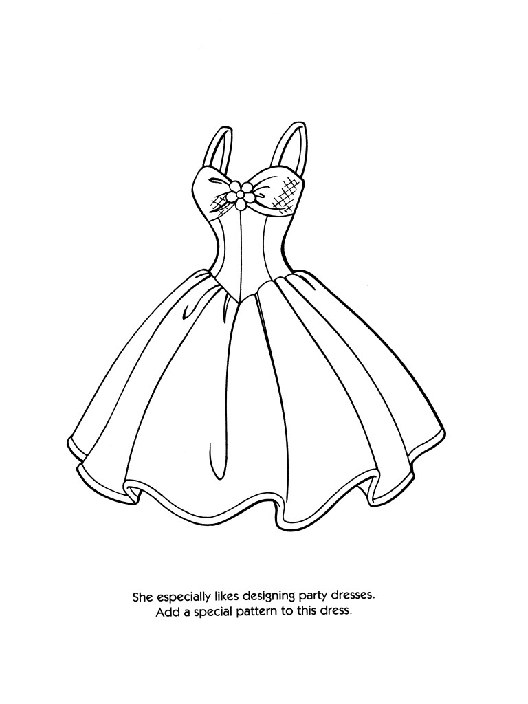 White Dress coloring #12, Download drawings