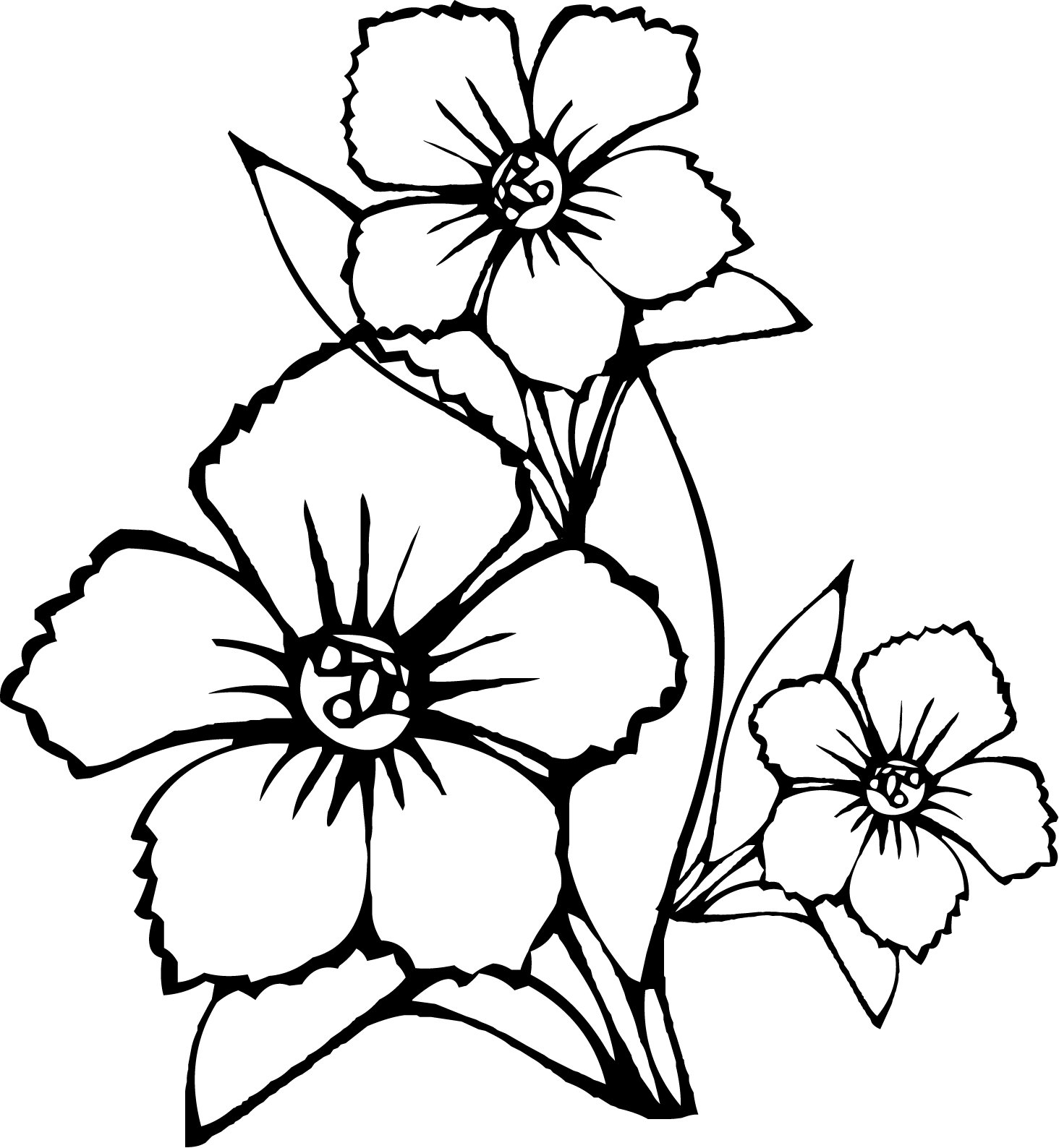 White Flower coloring #5, Download drawings