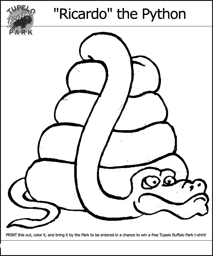 White Python coloring #5, Download drawings
