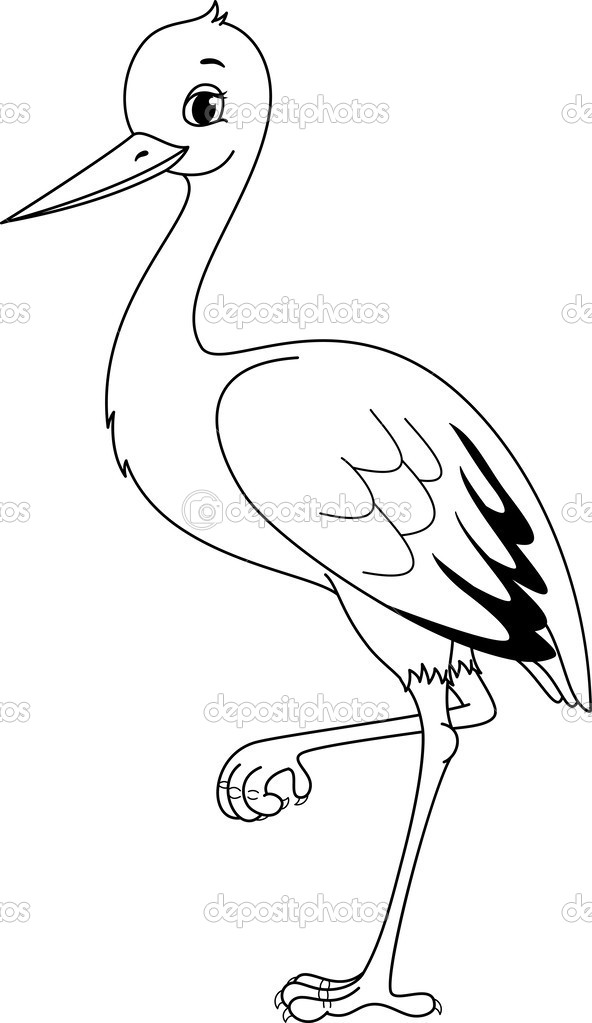 White Stork coloring #11, Download drawings