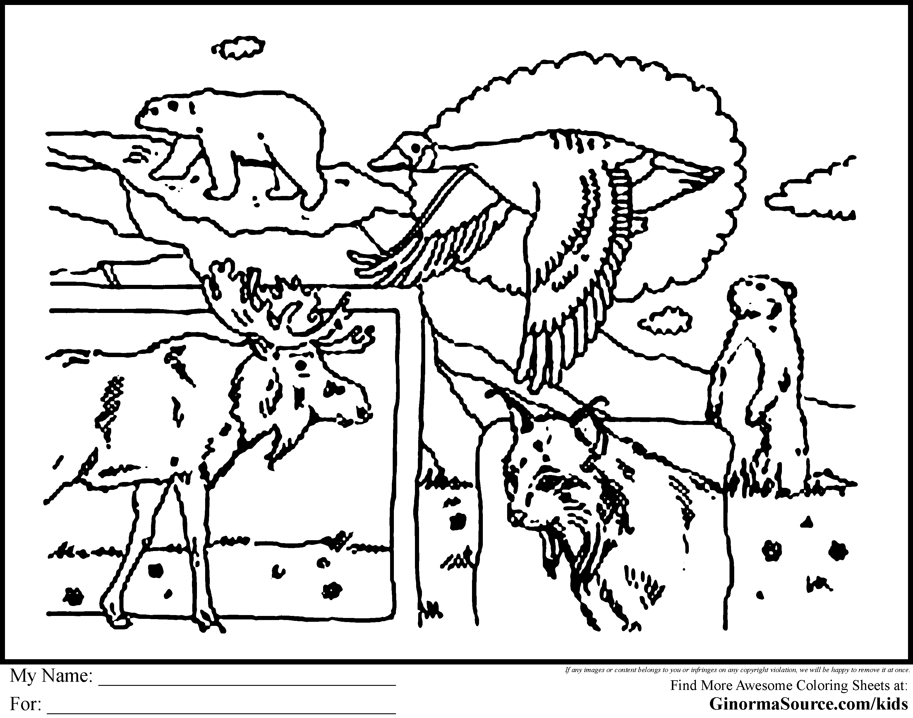 Wildlife coloring #3, Download drawings